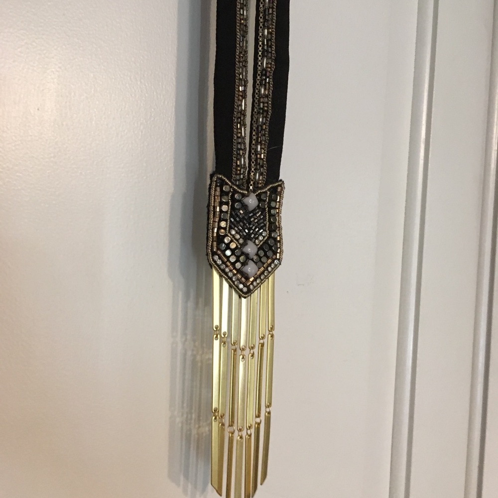 Stella and Dot fringed silk necklace